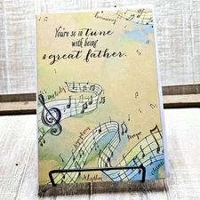 Designer Greetings Father's Day Card Music Notes In Time Great Brown Blue