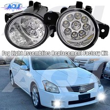 For Nissan Maxima 2007-2016 Pair LED Clear Bumper Fog Lights Lamps Replacement