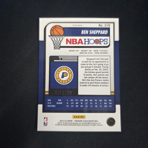 2023-24 Panini Premium Stock - Ben Sheppard #219 Red Seismic Prizm SP #/199 NM - Foto 2 di 2