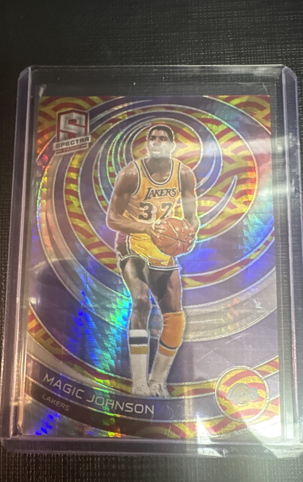 2022-23 Panini Spectra - Magic Johnson #144 Asia Red & Yellow Prizm /75