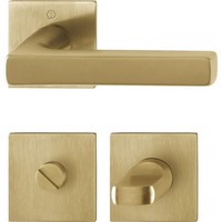 Hoppe Wc Rosette Flach Dallas - Rosette Wc Eckig, Messingfarben Satiniert