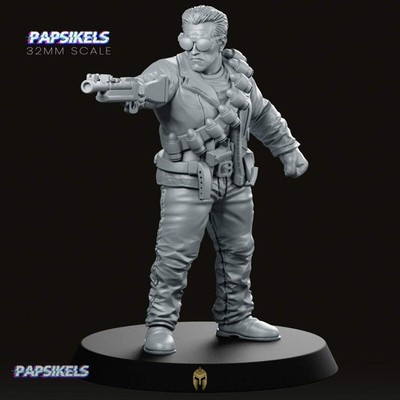 Exterminator Gang Member Shotgun Miniature Sci-Fi Biker