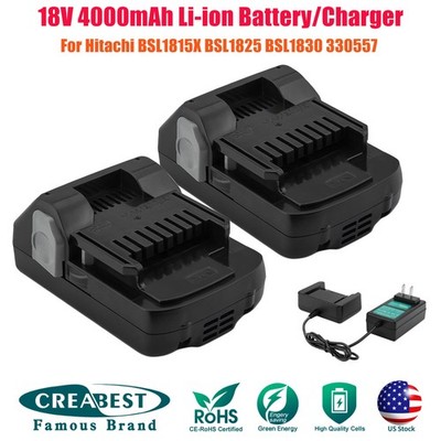 18V Li-ion Battery/Charger For Hitachi BSL1815X BSL1825 BSL1830 330139 330557