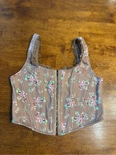 Altar'd State Alex Floral Corset Top Nude Pink Mauve Cottagecore size medium