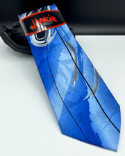 J. GARCIA Men's 100 Silk Tie Blue Duckworm Alarm Collection 58