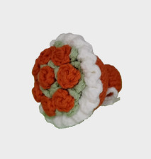Cute Handcraft Crochet Handmade Beautiful Rose Bouquet Stuffed Plush Keychain
