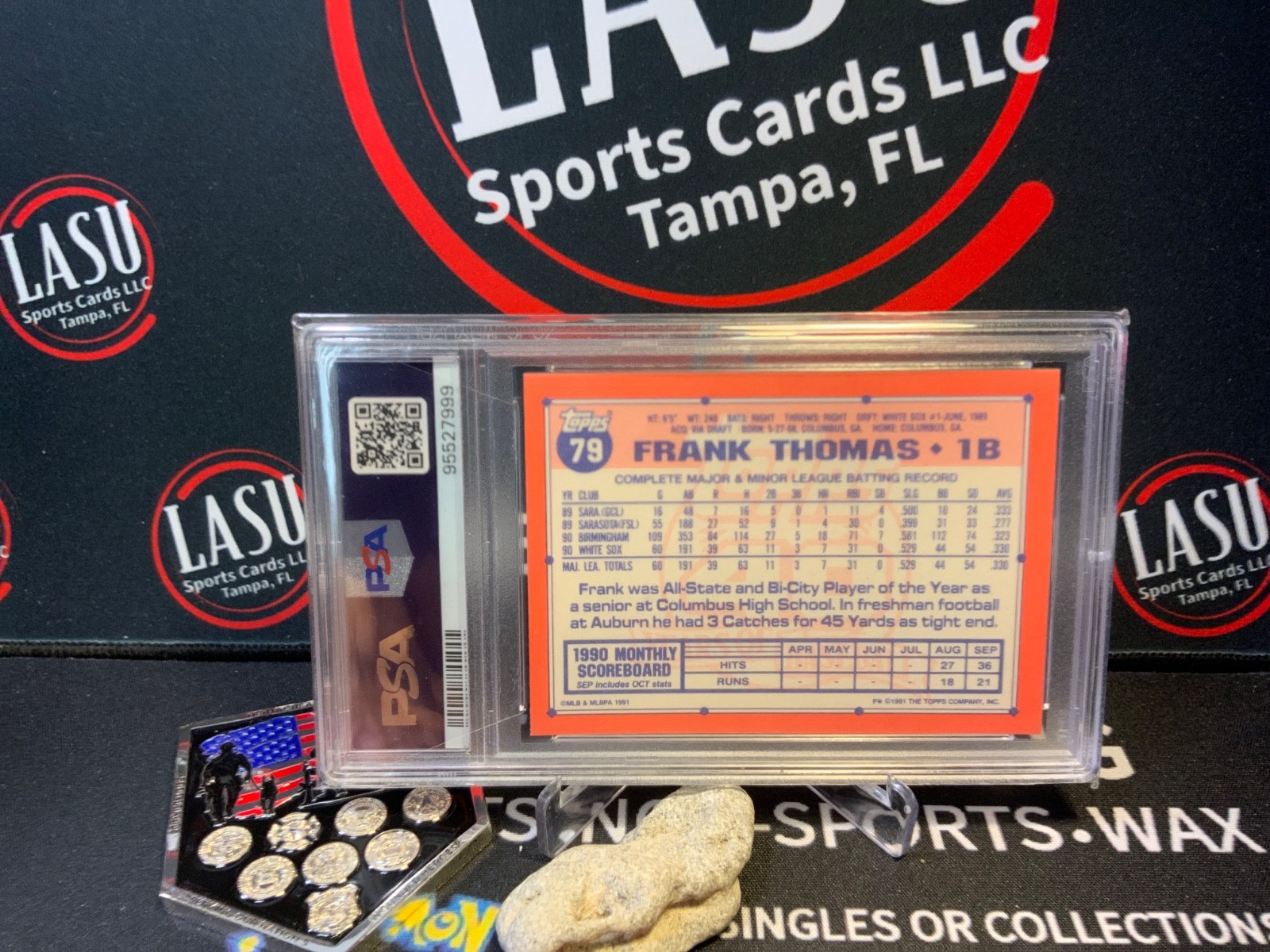 1991 Topps - Frank Thomas #79 Collector's Edition (Tiffany) PSA 9 view 3