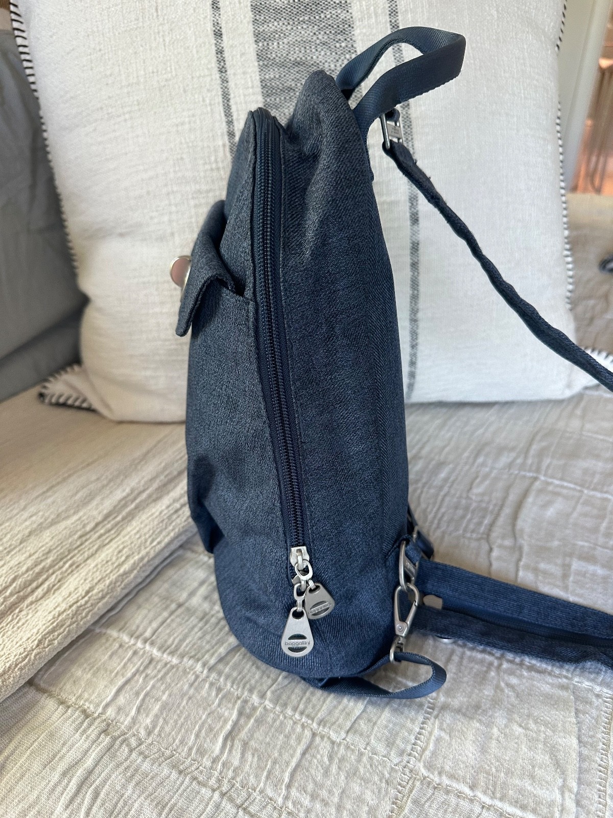 Baggallini Convertible Backpack - Denim colored f… - image 6