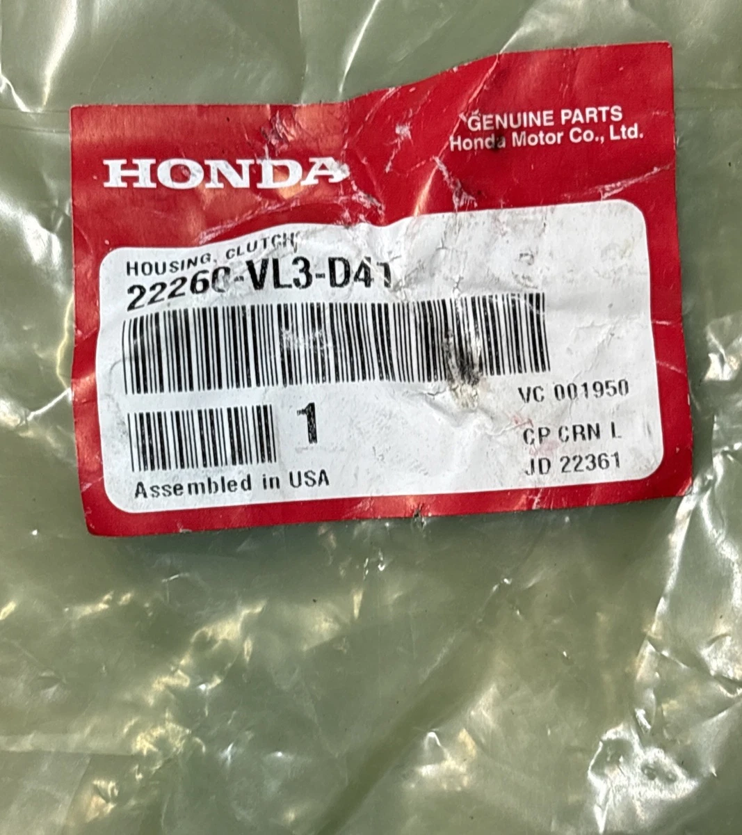 GENUINE OEM Honda Housing,Clutch 22260-VL3-D41 photo 2