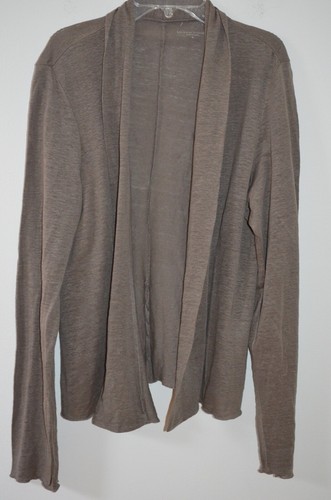 Eileen Fisher Brown 100% Linen Long Sleeve Cardigan Sweater Size M - Picture 4 of 12