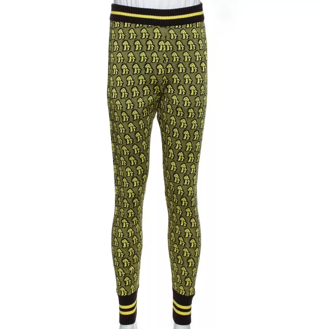 New GUCCI mens z M pants leggings Mushroom Print Jacquard Knitted $950