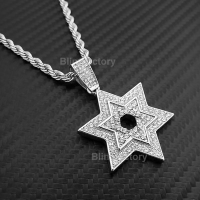 Jesus Crucifixion Religious Medal Iced Gold Silver Plated Pendant & 4mm 24 Rope Chain Hip Hop