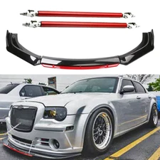 Front Bumper Lip Body Kit Splitter Spoiler Glossy Black Red For Chrysler 300