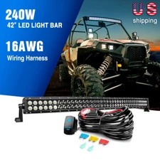 NILIGHT 54" 50" 42" 32" Inch Curved LED Light Bar Off Road Black Driving Car 4WD