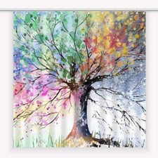 Tree Shower Curtain Colored Seasons Tree Shower Curtain Polyester Fabric Wate...