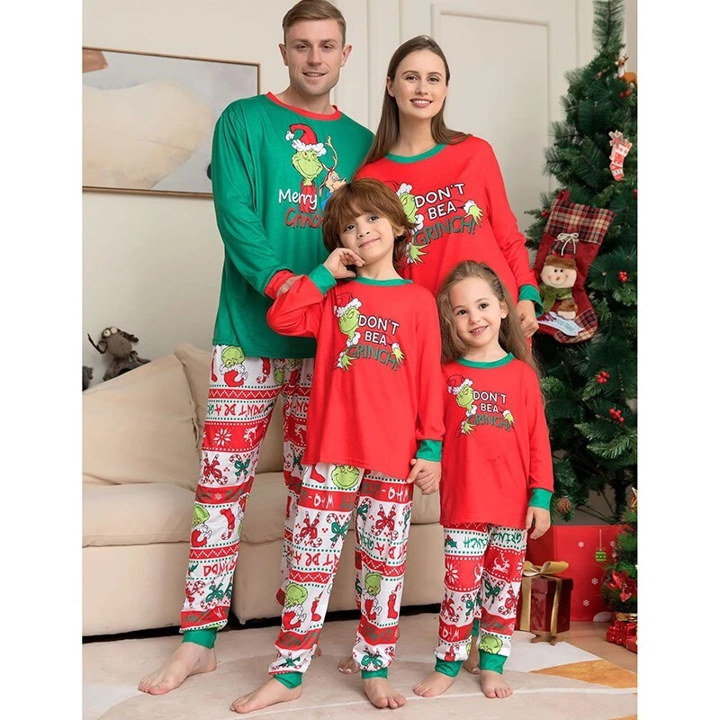 Christmas Pyjamas The Grinch Family Matching Boys Girls PJs Sets Nightwear Gifts