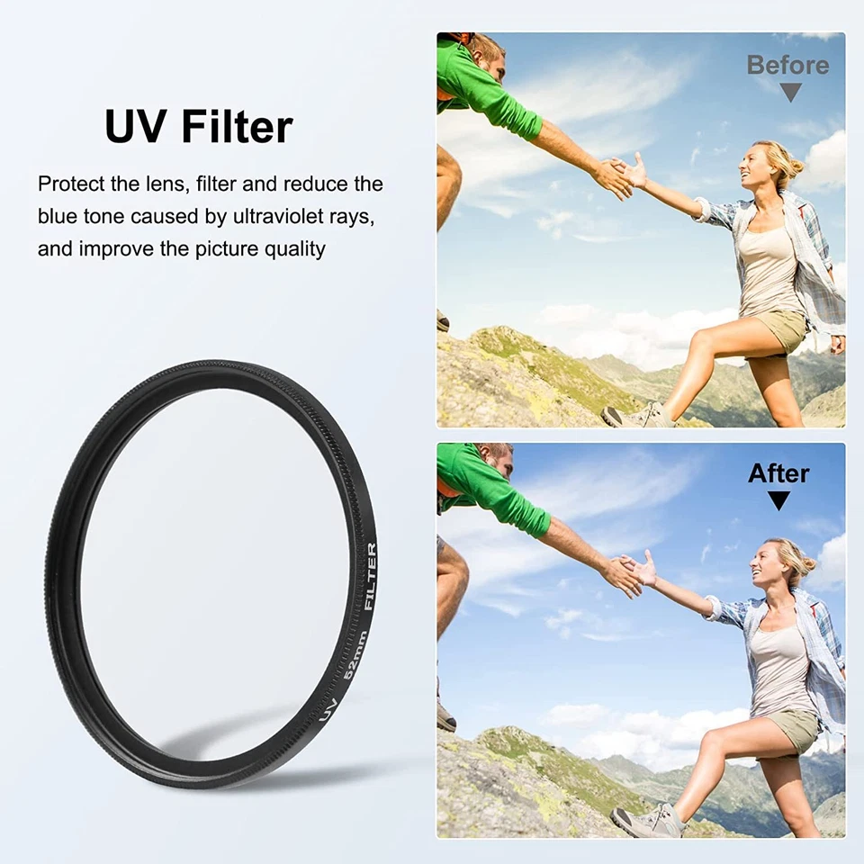 52MM UV CPL Lens Filter w/ Adapter Ring for GoPro HERO11 10 9 Black Camera Lens - Image 4 of 4