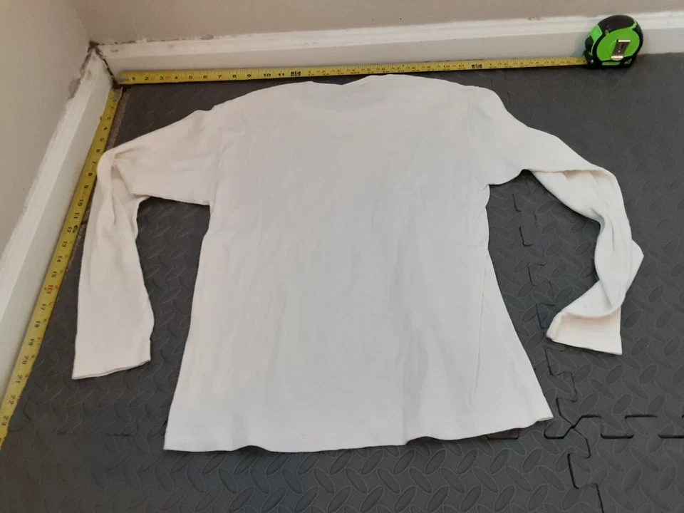 Bugle Boy For Her Vintage 90’s Long Sleeve  Front Ivory Shirt Size Medium #S38 - Image 3 of 3