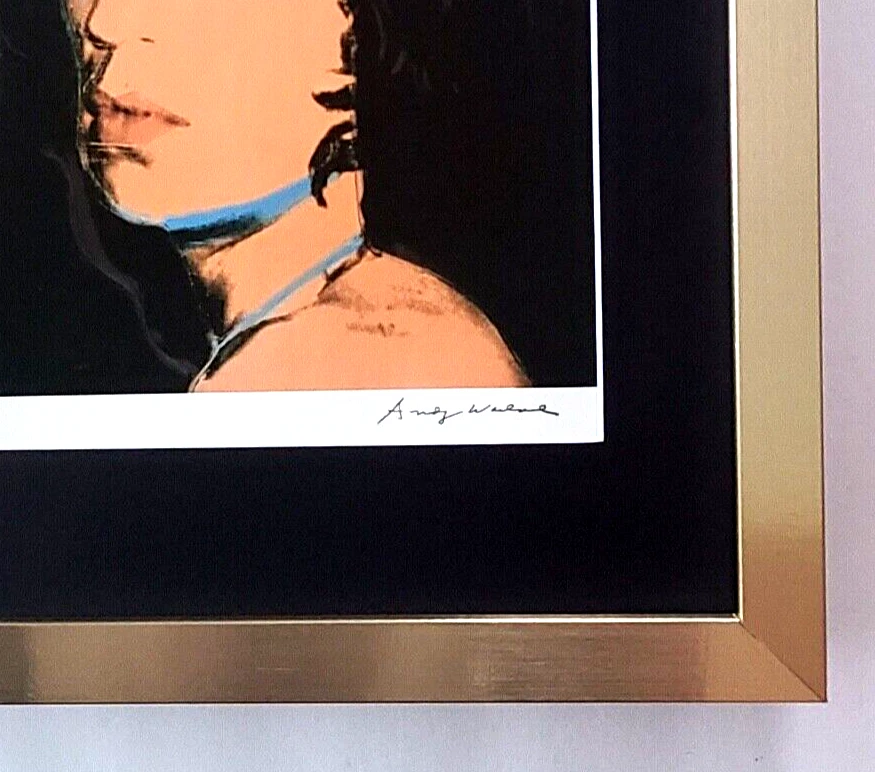 ANDY WARHOL + GORGEOUS 1980's SIGNED + MICK JAGGER + PRINT MATTED & FRAMED - Image 3 of 4