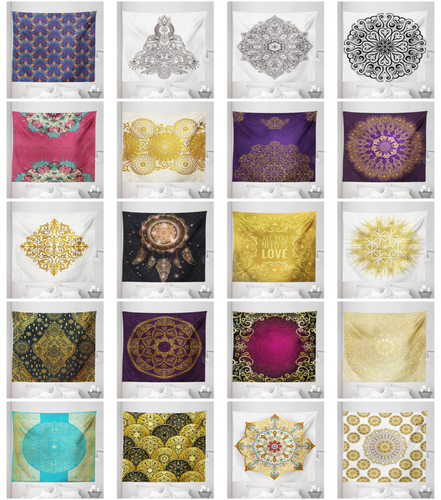 Ambesonne Mandala Design Microfiber Tapestry Wall Hanging Decor in 5 Sizes