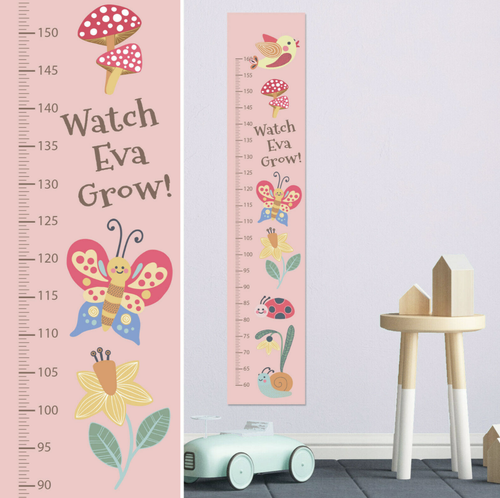 Personalised Girls Storybook Garden Fairytale Growth Height Chart+ 8 Wall Sticke - Bild 7 von 26