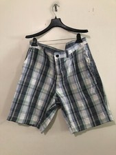 Sonoma Size 34 Plaid Check 100 Cotton Men Shorts Green Gray Black