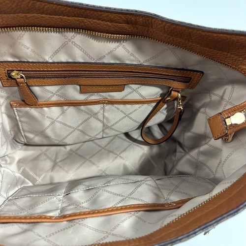 Michael Kors braune Canvas-Leder Brooklyn großes Logo Druck Schultertasche Handtasche - Bild 8 von 12