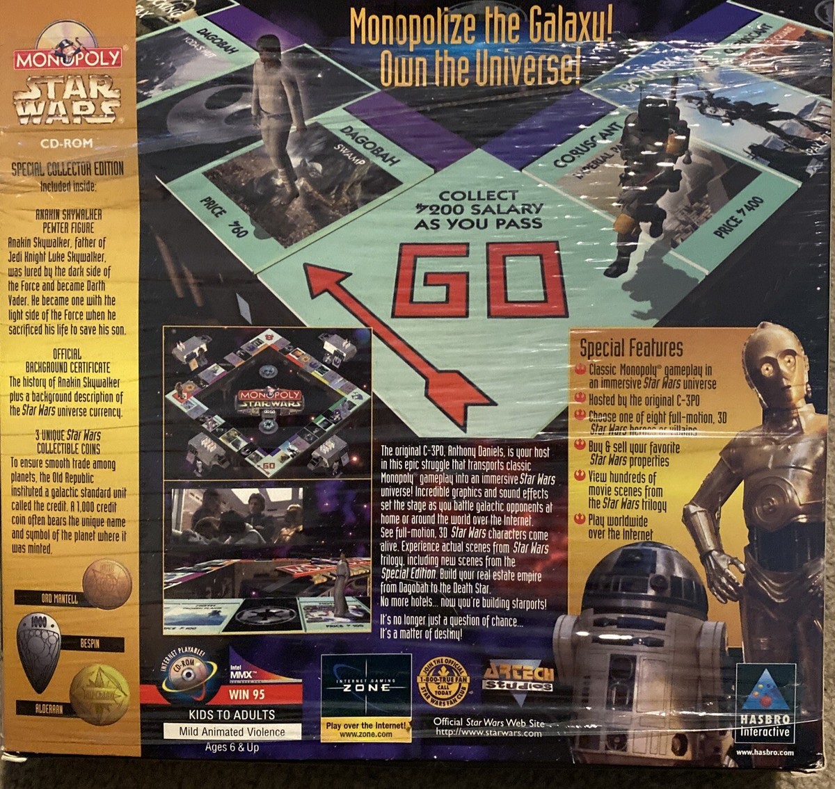 Star Wars Monopoly CD-ROM Special Collector Edition Universe Coins