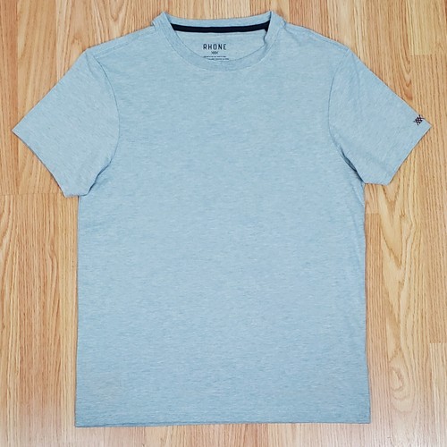 Rhone element organic cotton eco tee shirt Heather gray crew standard fit sports - Picture 4 of 12