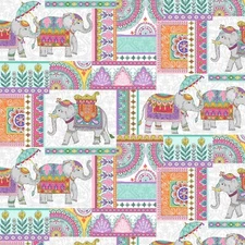 Elephant Cavalcade Patchwork From Michael Miller Quilt Fabric