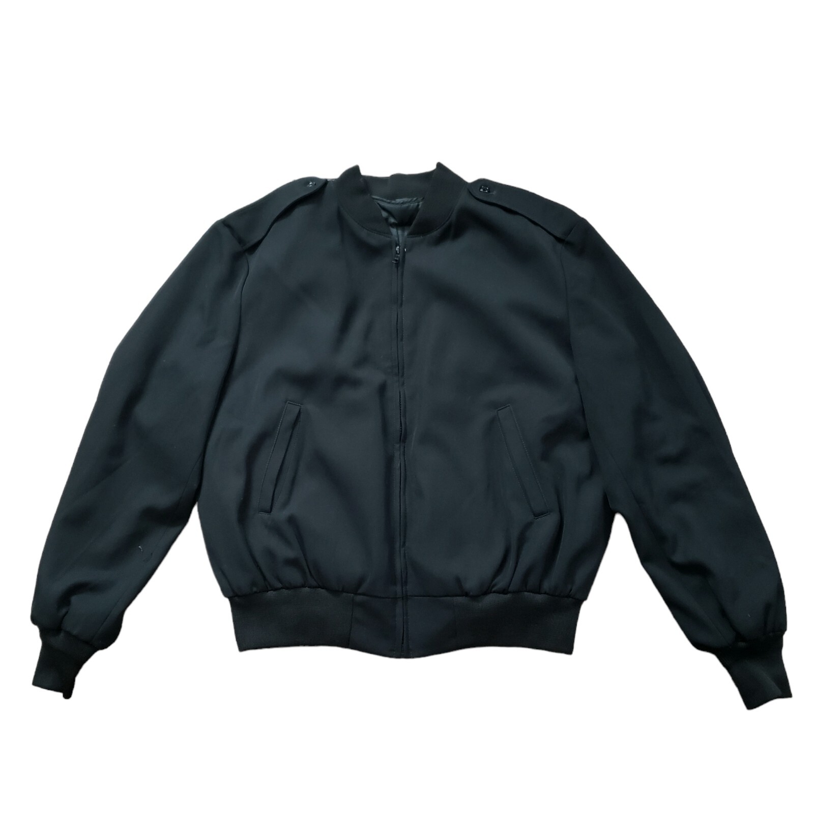 Vintage Sidran Military Issue Bomber Jacket Mens 46R Black Full Zip XL