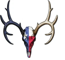 Texas Texan Flag Deer Skull Vinyl Decal Sticker Hunting Car Truck Window Bumper