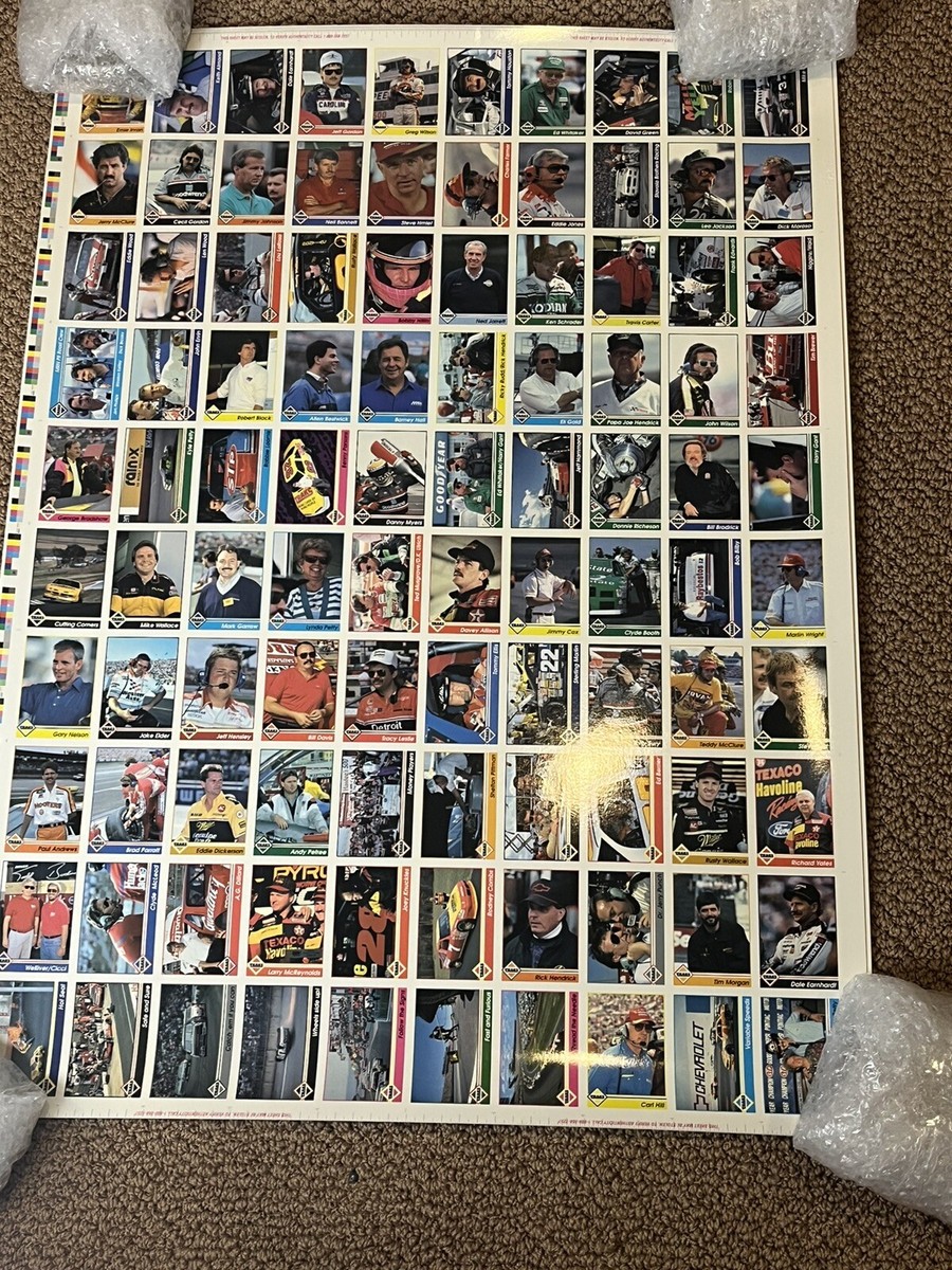 Uncut 1992 Traks NASCAR 200 Cards 2 Sheets Complete Set Jeff