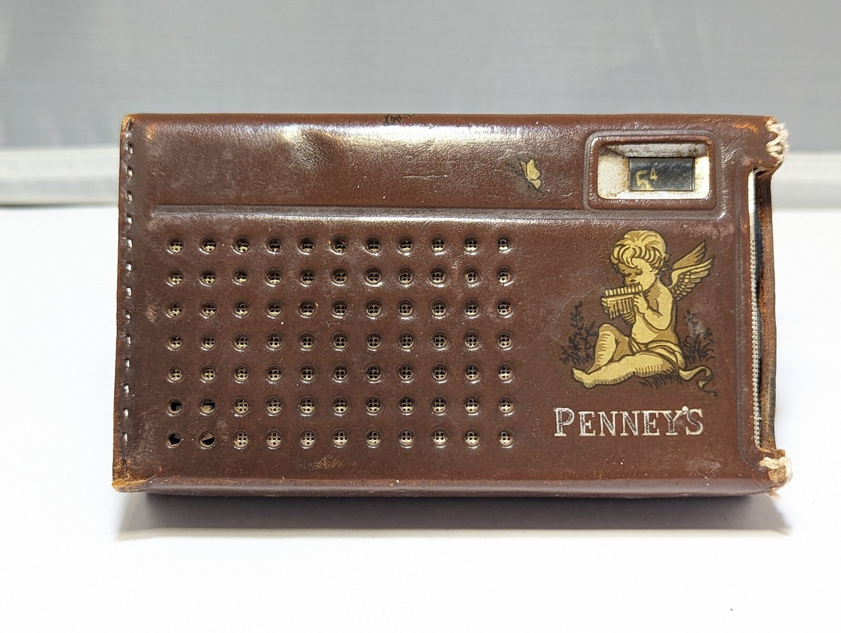 Original Penney's Leather Covered Six Transistor Radio Model Original Penney's Leather Covered Six Transistor Radio Model