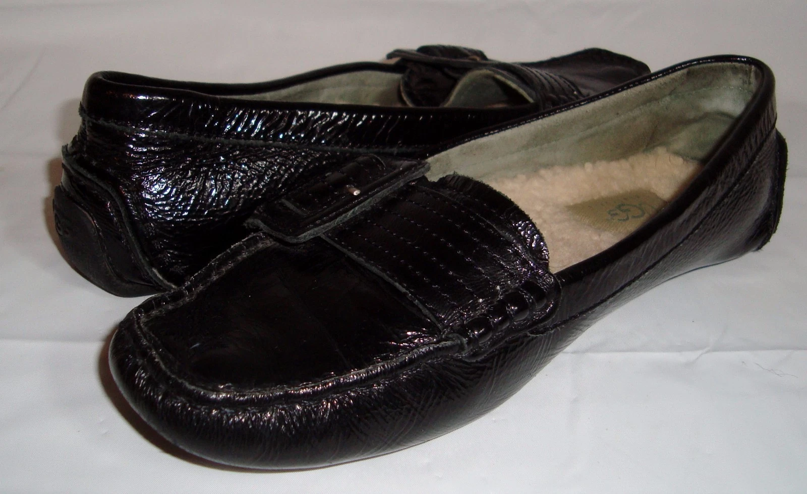 Mocassini da guida UGG neri con fibbia in vernice 5 US 3 5 UK 36 EUR scarpe slip on