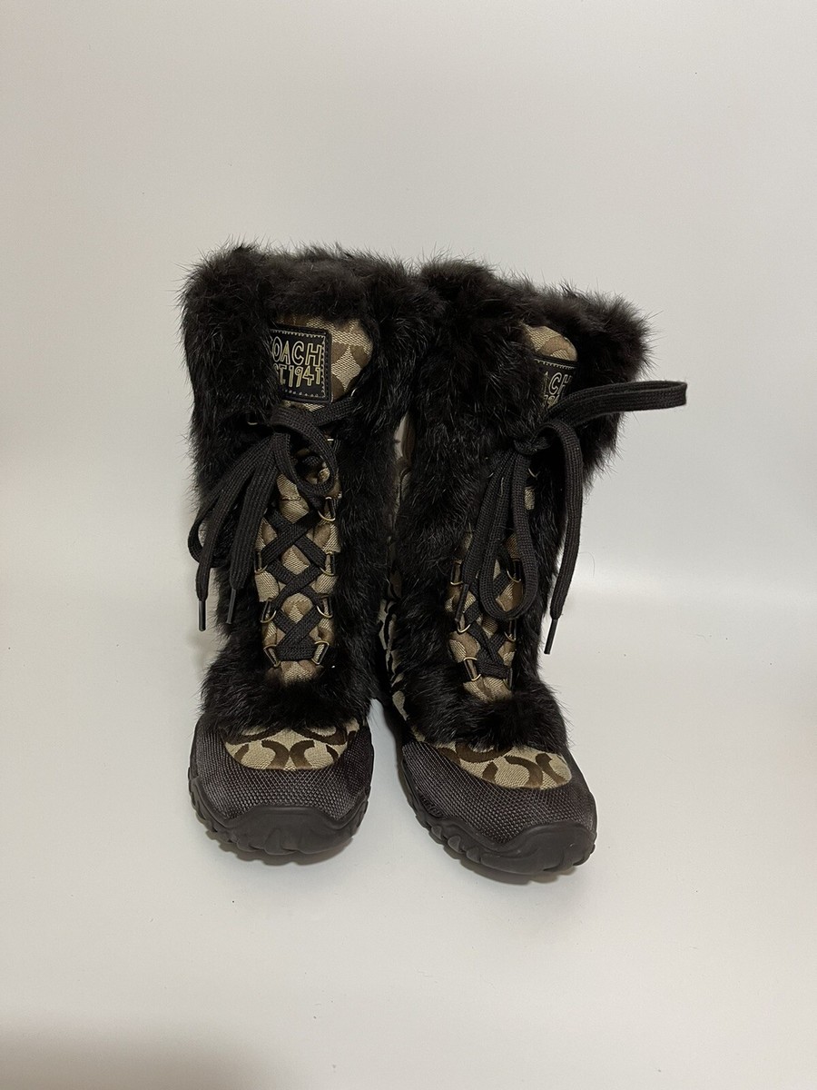 COACH ロングブーツ　ラビットファー　シグネーチャー柄 COACH ロングブーツ ラビットファー シグネーチャー柄 Coach(コーチ