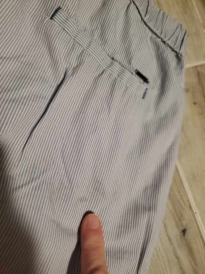 Pantalones ESPRIT Para Mujer Talla 6 Chino Pierna Cónica Azul Blanco Rayas De Colección Pantalón Preppy Foto 4 de 4