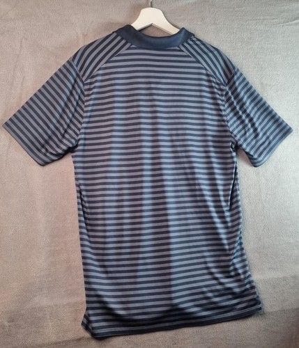 Nike Golf mens grey-blue striped polo shirt, sz L Dri Fit - Picture 4 of 11