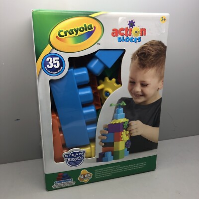 New Crayola Building Blocks Kids Work 35 Piece Set 29 Building