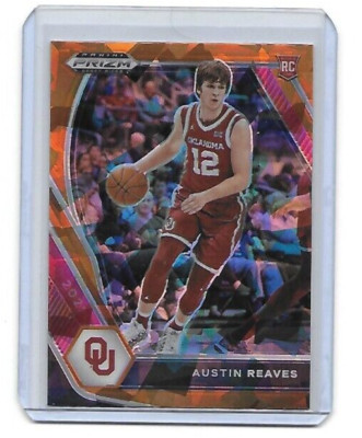 2021 Panini Prizm Draft Picks Austin Reaves Rookie #49 Orange Cracked ...