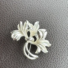 925 Sterling Silver Vintage Forstner Floral Pin Brooch