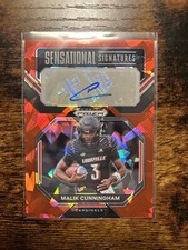 2023 MALIK CUNNINGHAM Prizm Draft Picks Red Cracked Ice Rookie AUTO RC Patriots