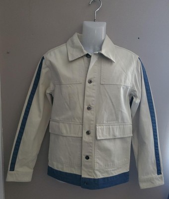 NWOT MENS ORIGINAL USE BEACHCOMBER Denim Trucker JACKET Outerwear Ivory Blue XS