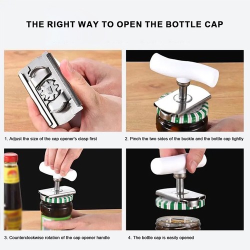 Multi-function Bottle Cap Opener Labor-Saving Unscrew Lid Multifunctional Opener - Picture 10 of 18