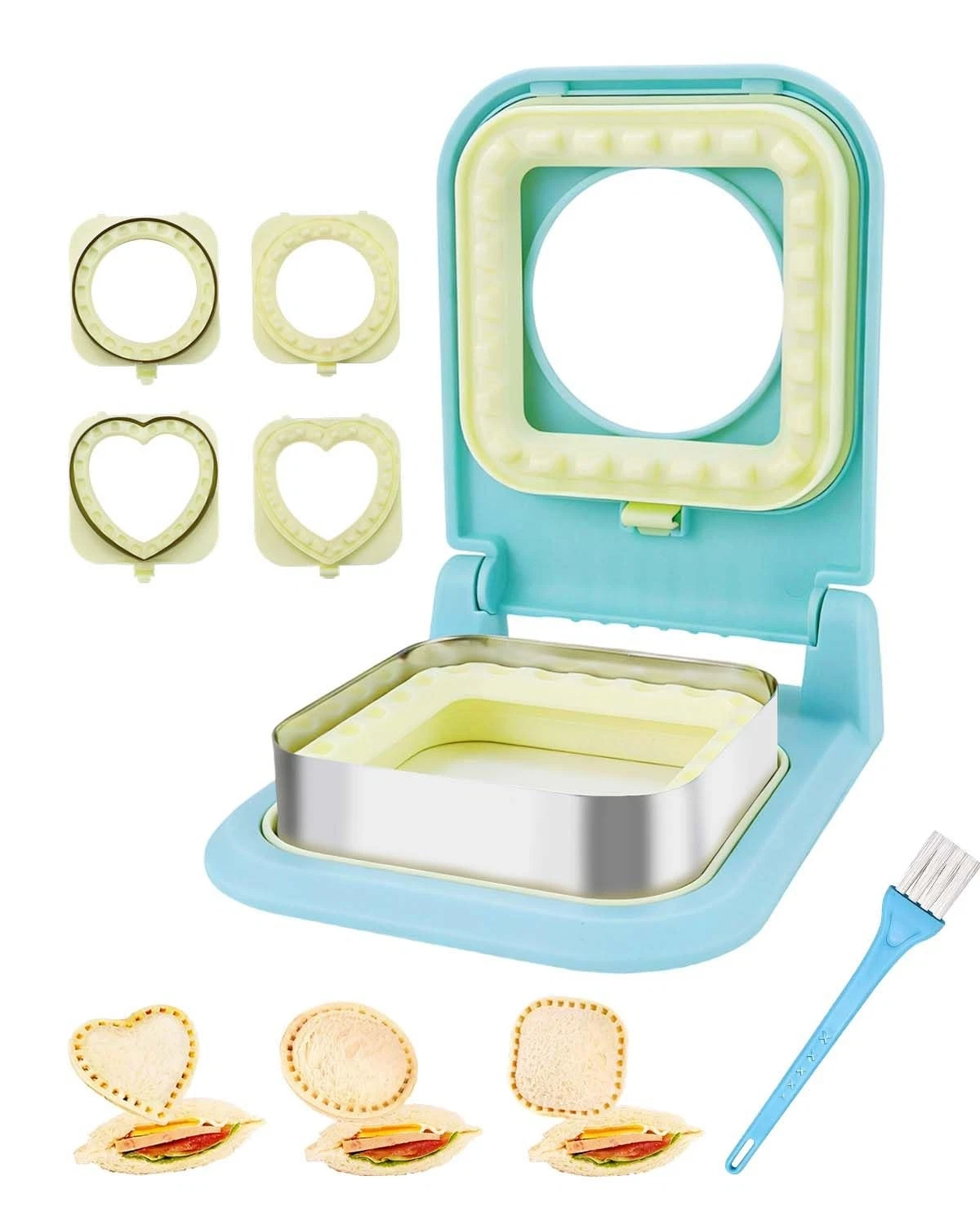 3-in-1 Uncrustable Sandwich Maker - Heart/Circle/Square Crustless Sandwich Cu...