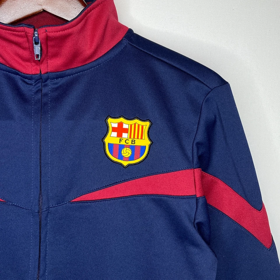 Chaqueta de Pista FC Barcelona Juvenil L Azul Marino/Rojo Cremallera Bordada Cresta Foto 3 de 4