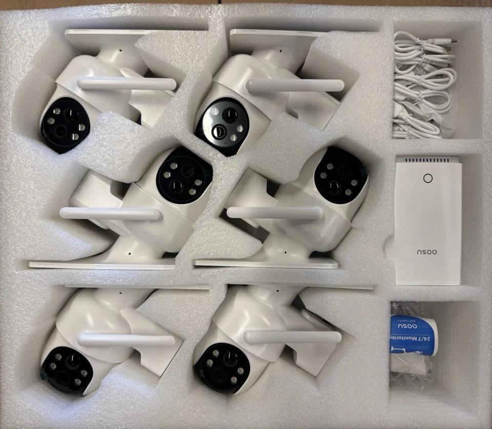 Cámaras de Seguridad Exterior Inalámbricas, Kit de 6 Cámaras, Alimentación Solar.360 Pan 5MP NUEVO (abierto Foto 2 de 4