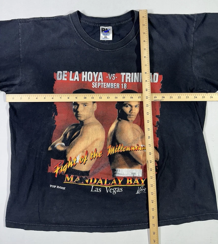 Vintage De La Hoya vs Trinidad Boxing Shirt 1999 Fight XL Mandalay Bay - Image 4 of 4