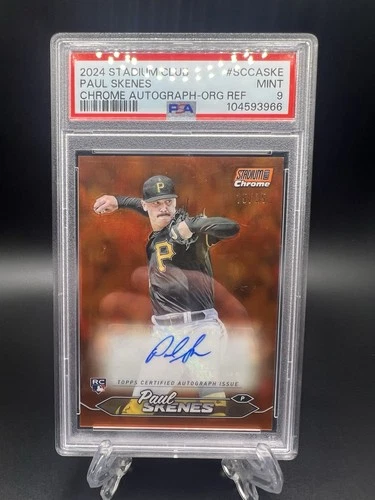 2024 Stadium Club Paul Skenes Rookie Orange /25 Auto PSA 9