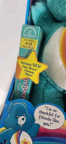 Neu Care Bears TALKING THANKS-A-LOT BÄR 12 Zoll Plüsch mit VHS 2004 in Box - Bild 6 von 9